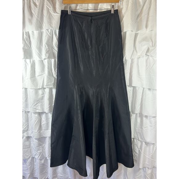 Rickie Freeman Teri Jon Maxi Skirt 6 Black 100% silk Formal Party Cruise Wedding - Picture 4 of 8